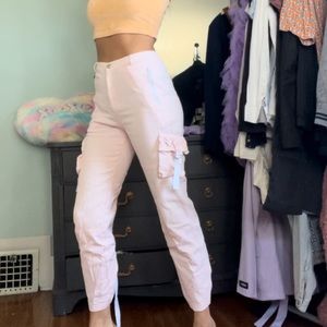 Light pink cargo joggers